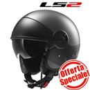 CASCO JET LS2 OF597 CABRIO VIA Titanio Op./Nero XS-54 (In Esaurimento)