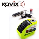 Bloccadisco KOVIX in acciaio SONORO 110db - Perno da 6mm. giallo Fluo