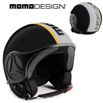 CASCO MOMO Mini-S6 Nero Lucido Silver Giallo Grigio S (56) (In Esaurimen