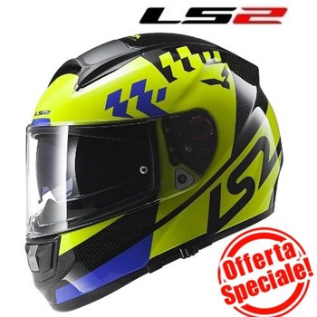 CASCO LS2 FF397 INTEGRALE VECTOR PODIUM Giallo Hi-Vis/Black XL-61 (In E