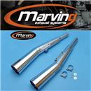 COPPIA MARMITTE MOTO GUZZI V 35 CUSTOM 83>88 CROMO OMOLOGATA