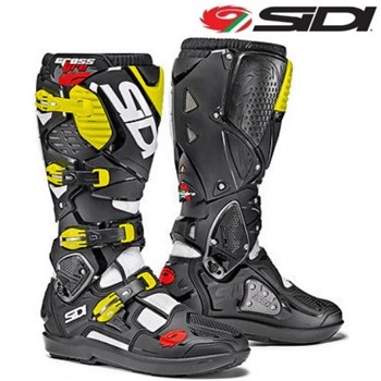 Stivali SIDI Crossfire 3 SRS Nero Bianco Giallo Fluo 43 (US 9.5) (In Esa