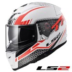 CASCO LS2 FF390 Integrale BREAKER Split White Red L-60 (In Esaurimento)