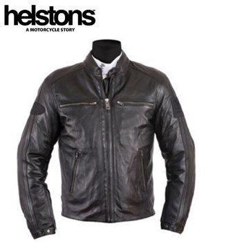 GIACCA HELSTONS ACE CUIR RAG IN PELLE NERA TG. L