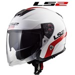 CASCO LS2 JET OF521 INFINITY SMART Bianco Rosso L-60 (In Esaurimento)