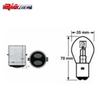 LAMPADA RIATEC BILUX 12V 35/35W BA20D SEMIALOGENA MOD185 LAMPADA RIATEC BILUX 12V 35/35W BA20D SEMIALOGENA MOD185