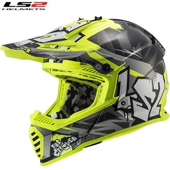 LS2 MX437 Fast EVO CRUSHER BLACK YELLOW M-58