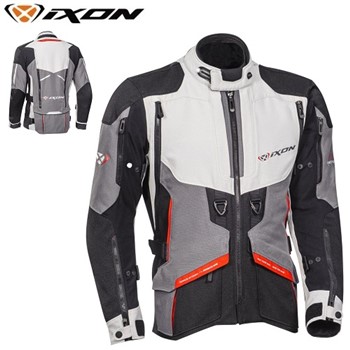 Giacca IXON RAGNAR in tessuto UOMO Nero grigio rosso XL-52