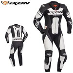 Tuta IXON in pelle JACKAL uomo Nero Bianco  2XL