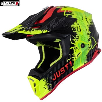 CASCO JUST1 J38 MASK FLUO YELLOW RED BLACK XS-54 (In Esaurimento)