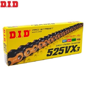 CATENA DID 525 VX3 G&B 124 MAGLIE con giunto a rivetto (ZJ)