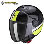 CASCO SCORPION JET EXO CITY STRADA nero perla-neon giallo M-58 (In Esaur