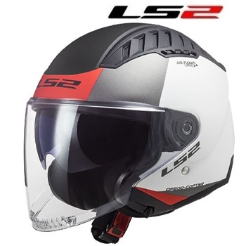CASCO LS2 JET OF600 COPTER URBANE MATT WHITE RED 2XL-63 (In Esaurimento)