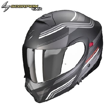 CASCO SCORPION MODULARE EXO-930 NERO OPACO-ARGENTO XS-54 (In Esaurimento