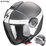 CASCO SCORPION JET EXO CITY II SHORT argento opaco-bianco S-56 22.06