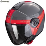 CASCO SCORPION JET EXO CITY II SHORT grigio-rosso L-60 22.06