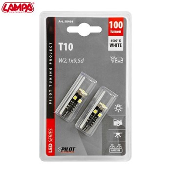 HYPER MICRO LED 12V T10 8SMD (3 CHIPS) BIANCO (COPPIA)