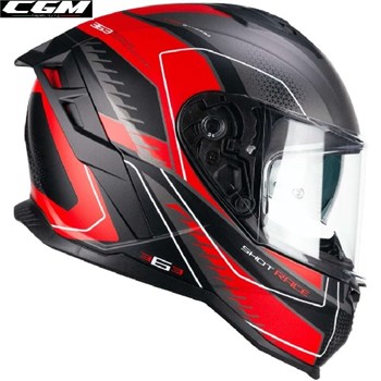 CASCO CGM SHOT RACE INTEGRALE ANTRACITE-ROSSO OPACO L-60 22-06 (In Esaur