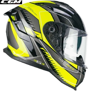 CASCO CGM SHOT RACE INTEGRALE NERO-GIALLO FLUO XL-61 22.06 (In Esaurimen