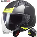 CASCO LS2 JET OF600 COPTER II URBANE M.BLACK H-V YELLOW 22.06 L-60