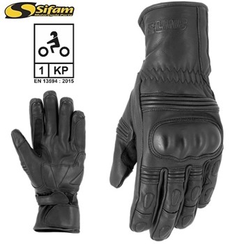 Guanti SIFAM FROSTER in pelle nero S omologati CE