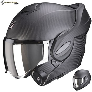 CASCO SCORPION MODULARE EXO-TECH EVO CARBON NERO OPACO XS 22.06