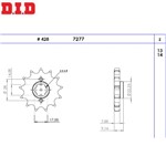 PIGNONE DID PROF. # 428 Z13 APRILIA 125 RX 18, APRILIA 125 RS4 14-16