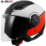 CASCO LS2 OF616 AIRFLOW II COVER MATT WHITE RED 22-06 L-60