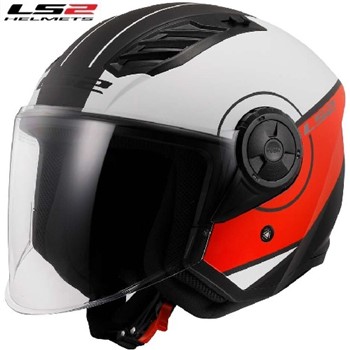 CASCO LS2 OF616 AIRFLOW II COVER MATT WHITE RED 22-06 XS-54