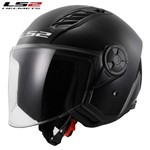 CASCO LS2 OF616 AIRFLOW II SOLID GLOSS BLACK 22-06 XS-54