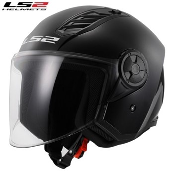 CASCO LS2 OF616 AIRFLOW II SOLID GLOSS BLACK 22-06 XS-54