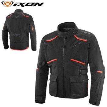 Giacca IXON MIDGARD AIR C GIACCA TESSUTO UOMO nero-rosso vivo C-6XL
