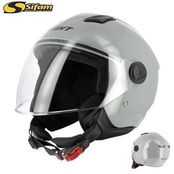 CASCO JET SIFAM S779 LEOV LV VISIERA LUNGA GRIGIO M-58 22.06