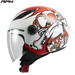 Casco Demi-Jet MPH 22.06 PLAY WHITE BULDOG L-52 JUNIOR