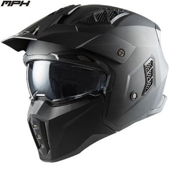 Casco Demi-Jet MPH 22.06 HARRIER MATT BLACK M-58
