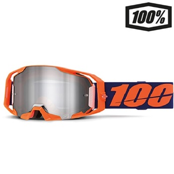 OCCHIALE 100% ARMATIC NEON ORANGE LENTE A SPECCHIO ARGENTO (461384)