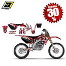 KIT ADESIVI HONDA CR 125-250 02>07 ROSSO-NERO TRIBAL SKULL (In Esaurimen