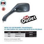 SPECCHIO RETROVISORE DX APRILIA SR 50-125-150 SR WWW-STEALTH (In Esaurim SPECCHIO RETROVISORE DX APRILIA SR 50-125-150 SR WWW-STEALTH (In Esaurim