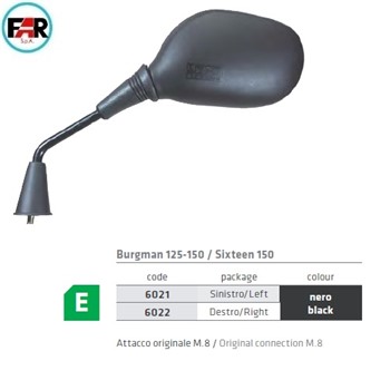 SPECCHIO RETROVISORE SX SUZUKI Burgman 125-150, Sixteen 150