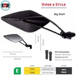 SPECCHIO DA MANUBRIO SX VIPER 8 ALLUMINIO-NERO STYLE
