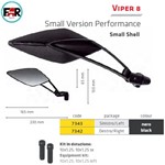 SPECCHIO DA MANUBRIO DX VIPER 8 SMALL ALLUMINIO-NERO PERFORMANCE