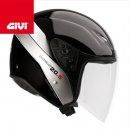 CASCO JET VISIERA LUNGA IN FIBRA NERO LUCIDO 54-XS (In Esaurimento)