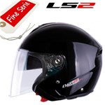 CASCO LS2 JET VISIERA LUNGA FREEWAY NERO LUCIDO M-58 (In Esaurimento)