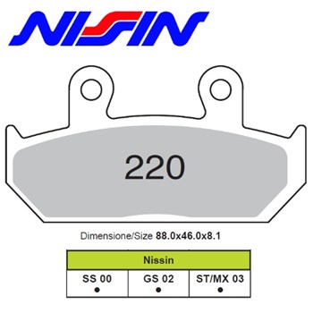 PASTIGLIE FRENO NISSIN SS (NF FD.0188)