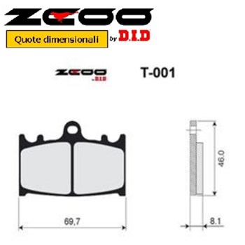 PASTIGLIE RACING ZCOO T001 EX KAWASAKI, SUZUKI (FD.0143)